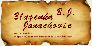 Blaženka Janaćković vizit kartica